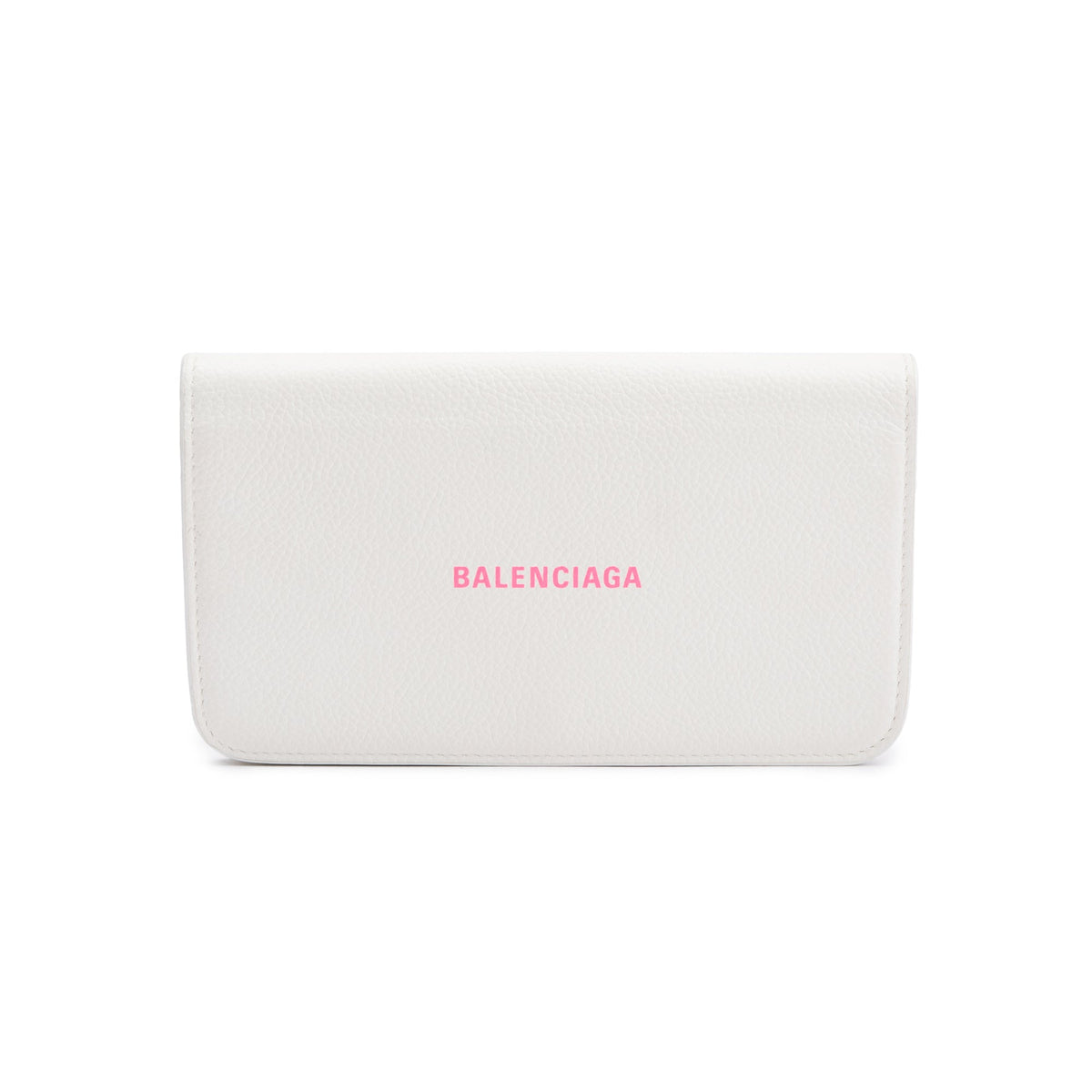 Balenciaga White Leather Everyday Continental Wallet on Chain