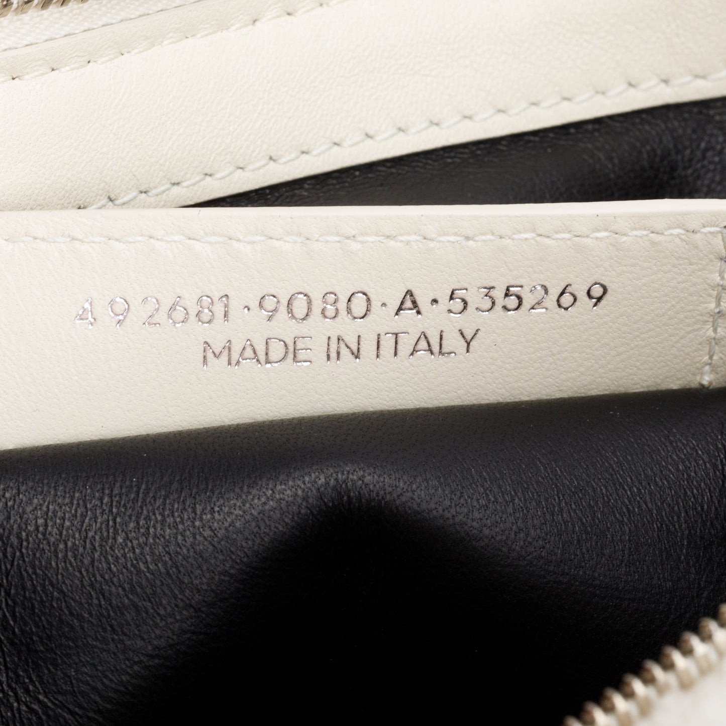 Balenciaga White Shearling Logo Pouch