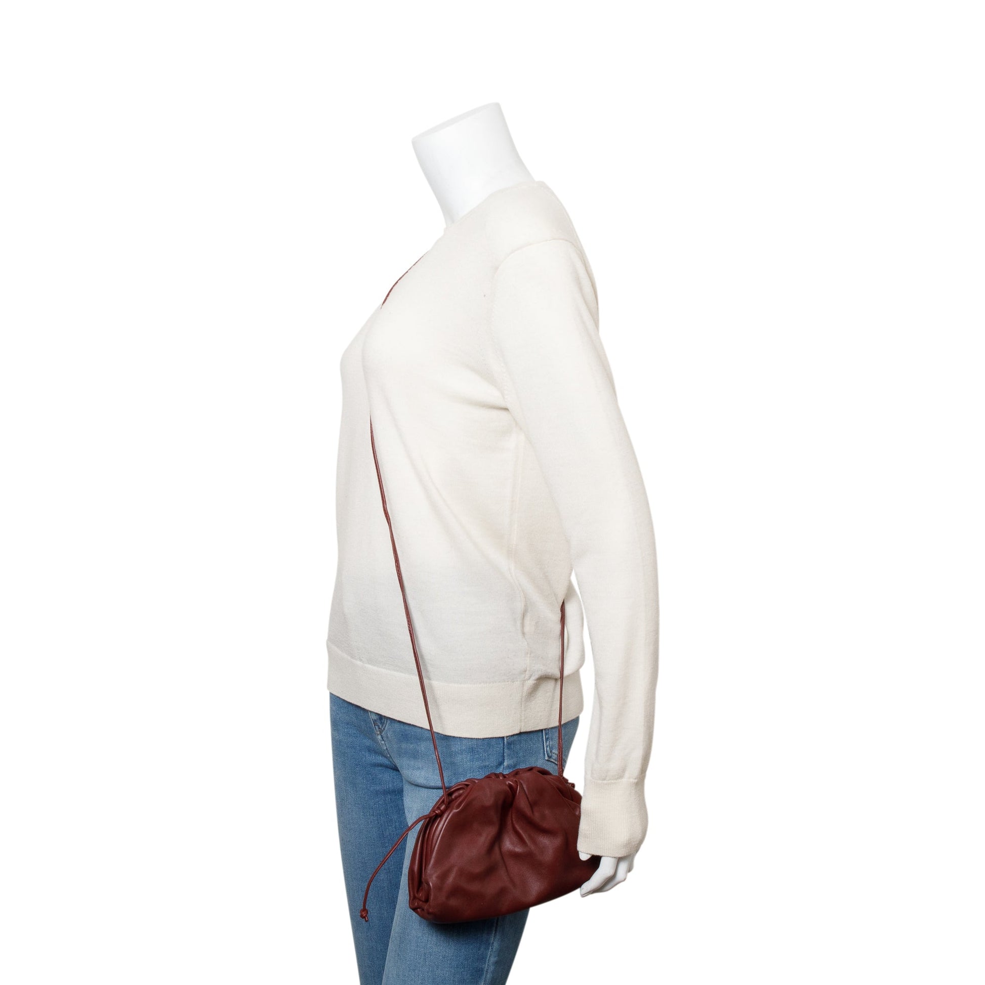 Bottega Veneta Burgundy Calfskin Leather The Mini Pouch