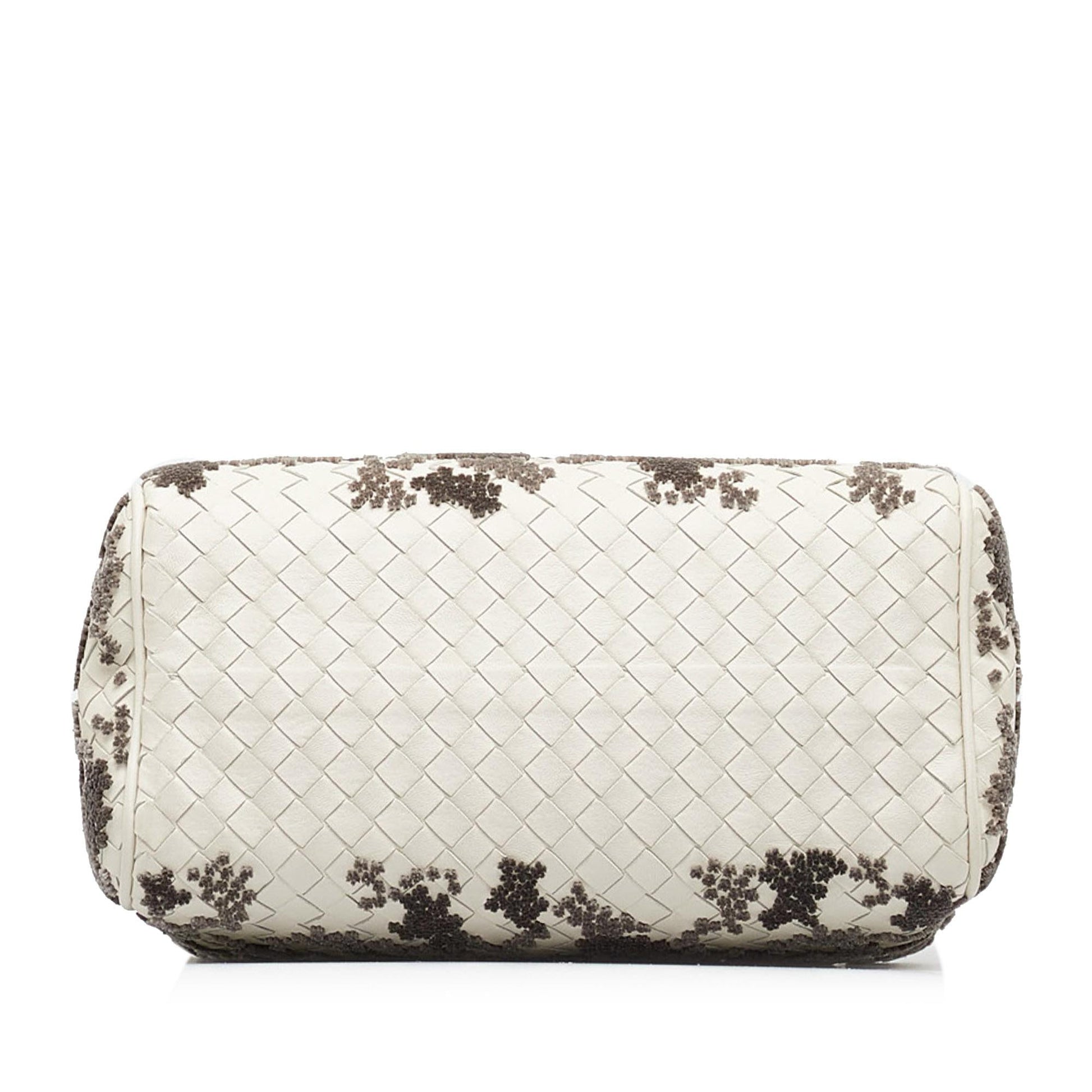 Luxury Bottega Veneta In Mist Intrecciato Flocked Velvet Bouquet Duffel Bag (SHG-4thL80)