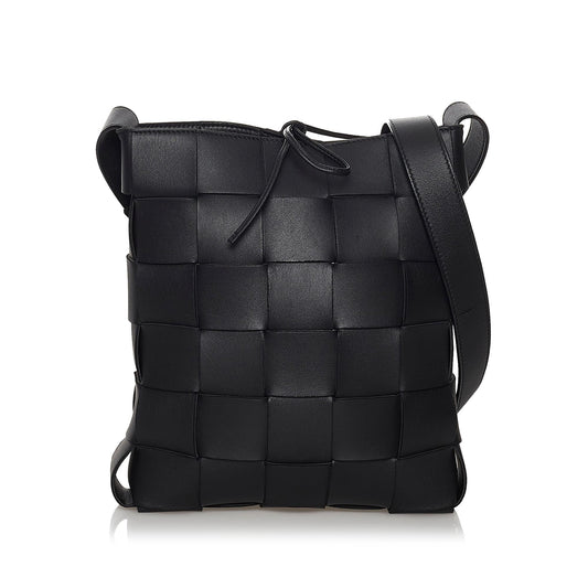 Luxury Bottega Veneta Intrecciato Cassette Leather Crossbody Bag (SHG-30630)