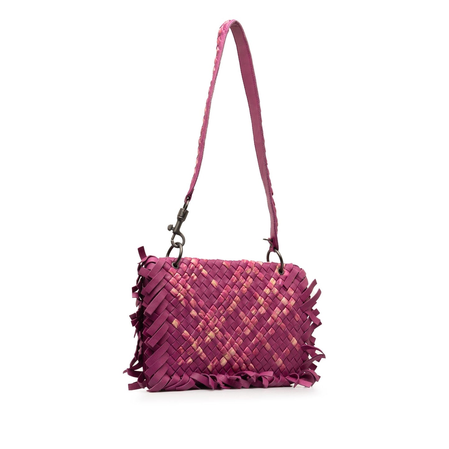 Luxury Bottega Veneta Paille Sfrangiato Aquatre Intrecciato Fringe Shoulder Bag (SHG-KXf7nX)