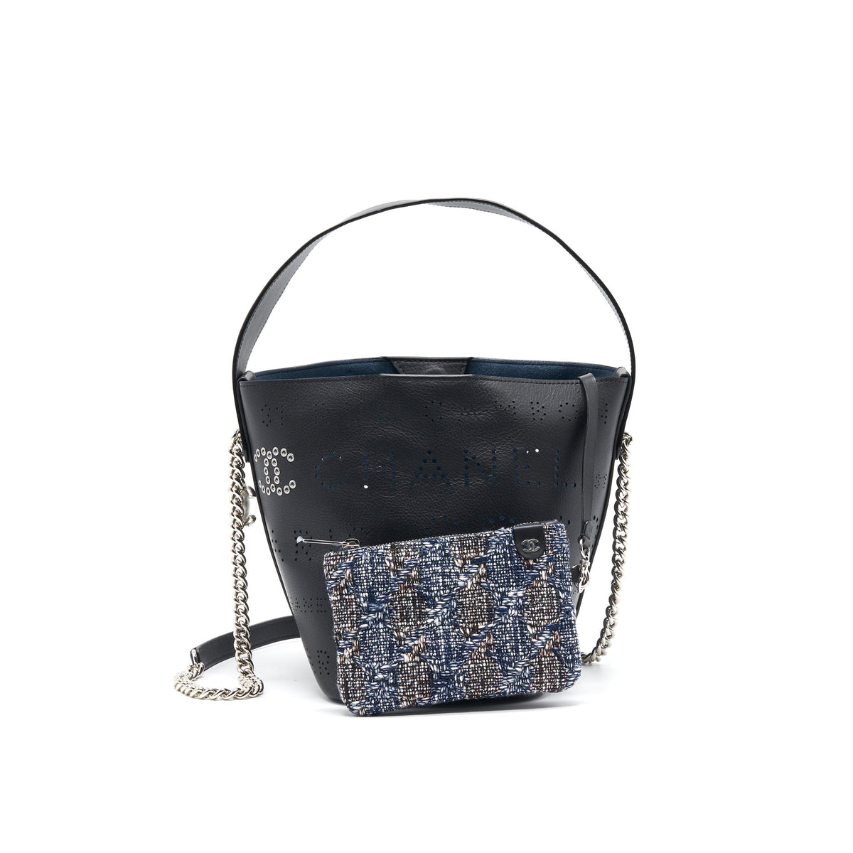 Chanel Eyelet Logo Bucket Bag