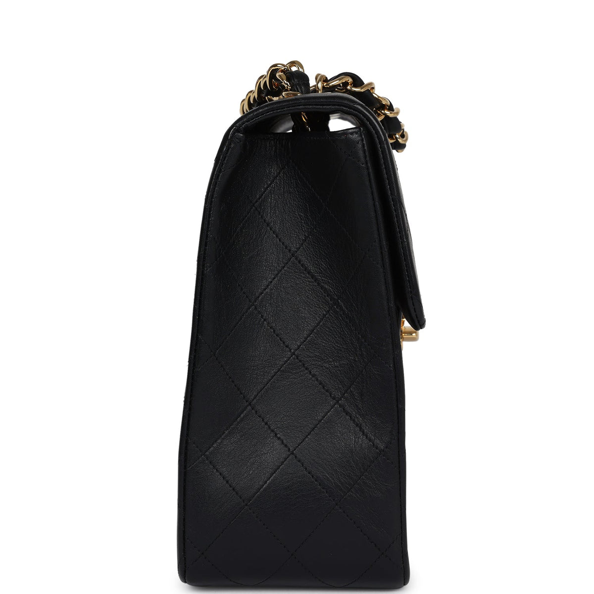 Chanel XL Maxi Classic Flap Bag Black Lambskin Gold Hardware
