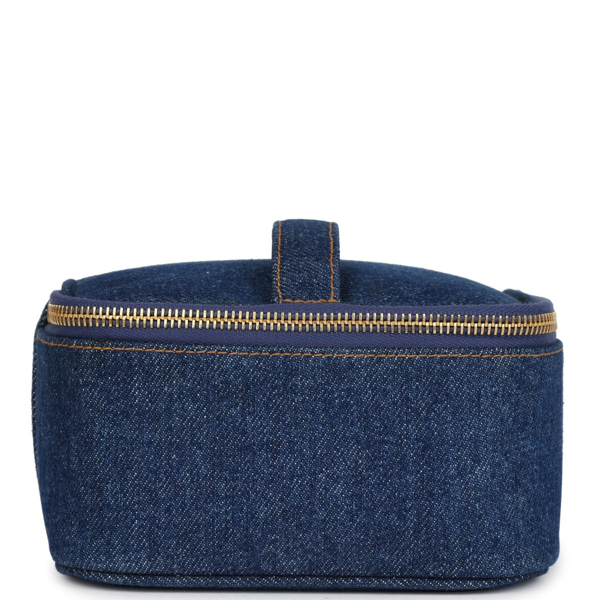 Chanel Square Vanity Case Dark Blue Gold Hardware Handbag