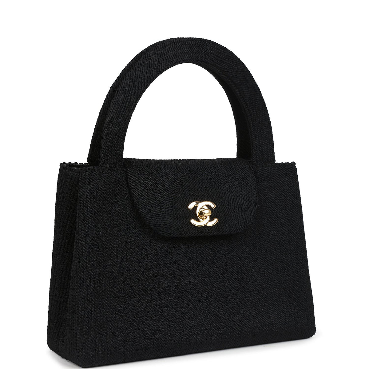 Chanel Large Kelly Rope Black Woven Gold Hardware Shoulder Bag