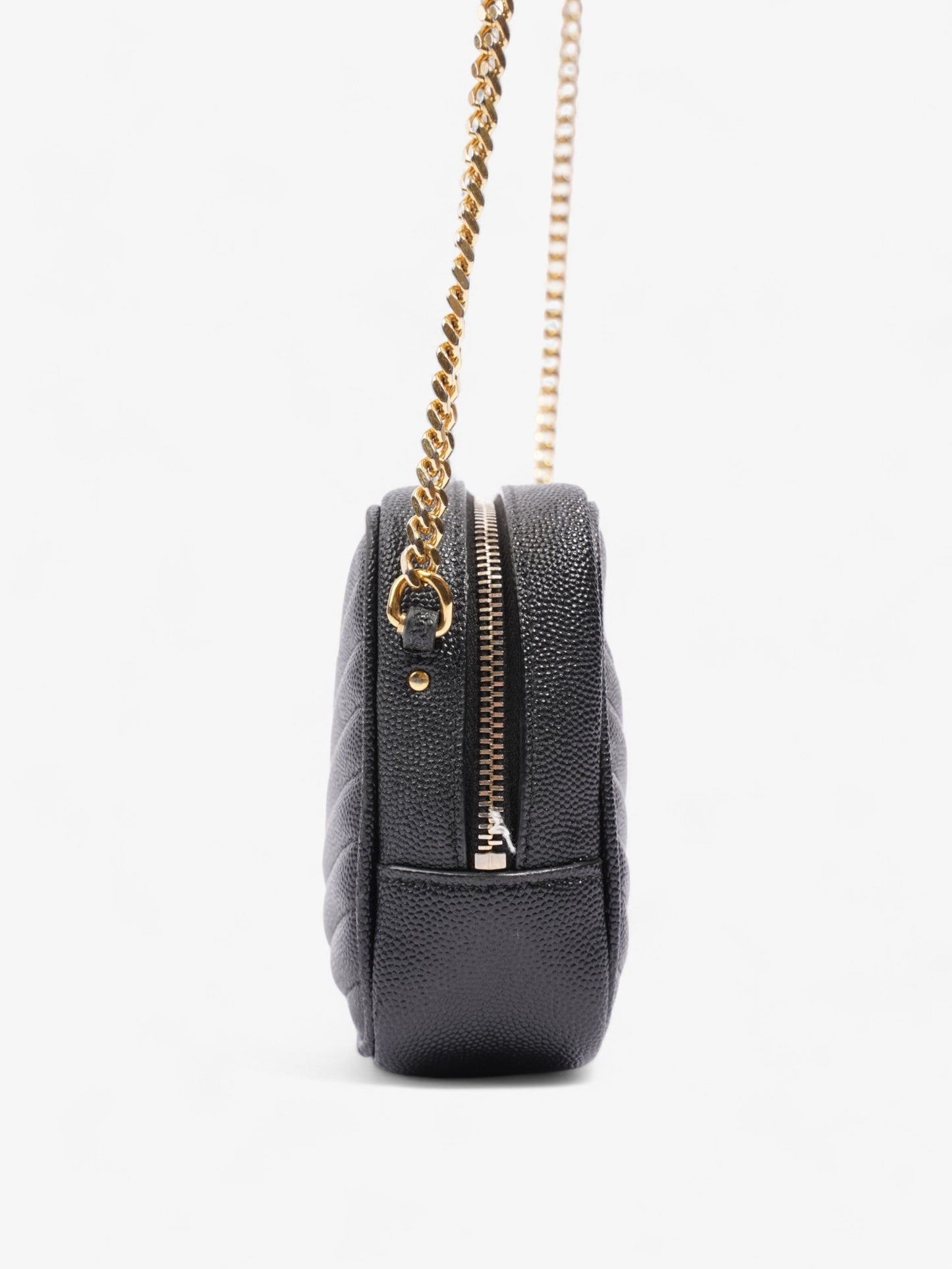 Saint Laurent Lou Crossbody Black Grained Leather Mini