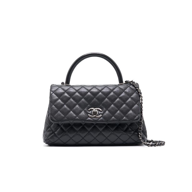 Chanel Cavier Medium Coco Handle Flap Bag with Top Handle
