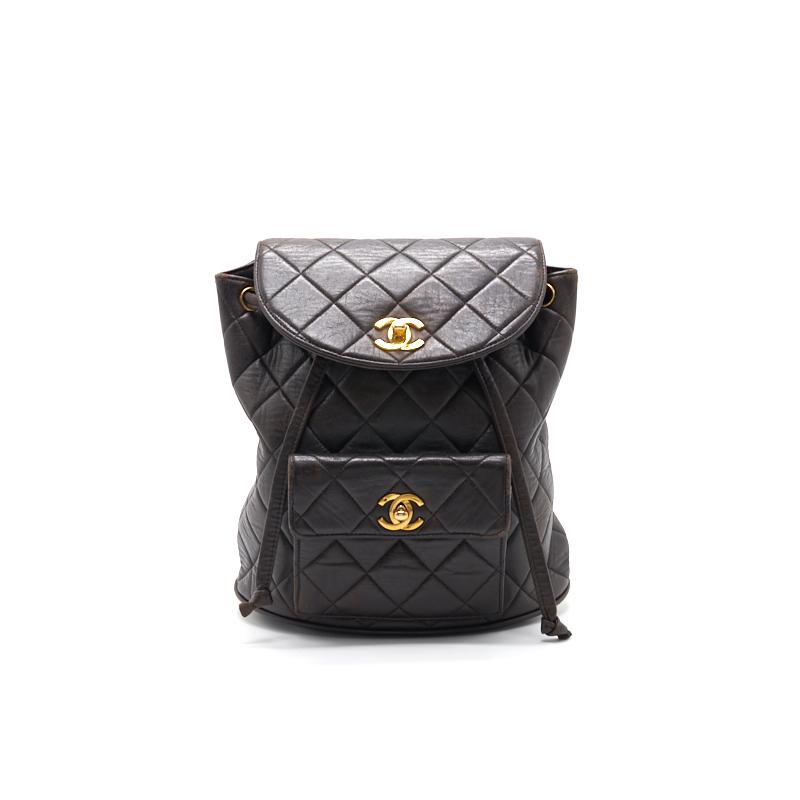 Chanel Black Lambskin Classic Backpack Small