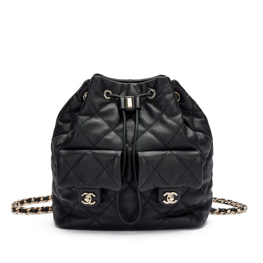 CHANEL 2023 QUILTED LAMBSKIN DUMA SMALL BACKPACK