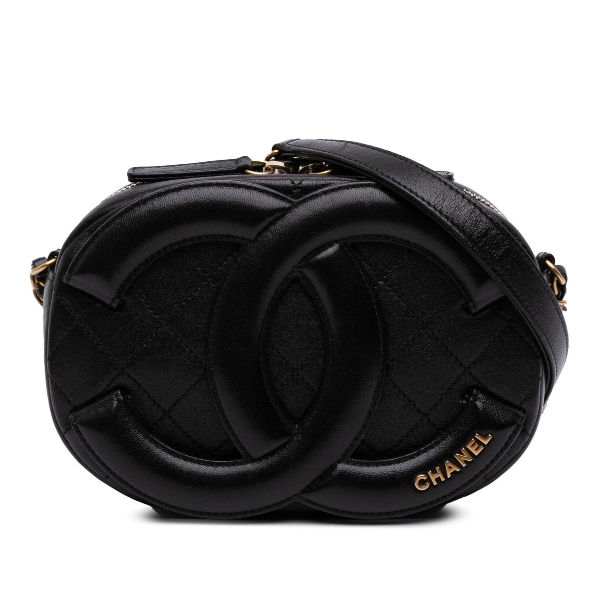 Chanel CC Quilted Lambskin Coco Midnight Camera Bag