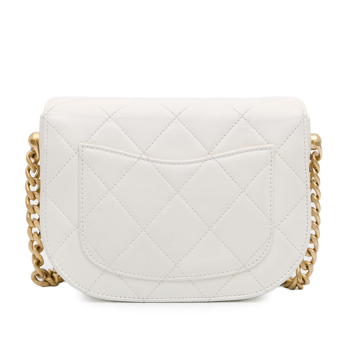 Chanel CC Quilted Lambskin Round Moon Messenger Flap (SHG-ZHZyok) Crossbody
