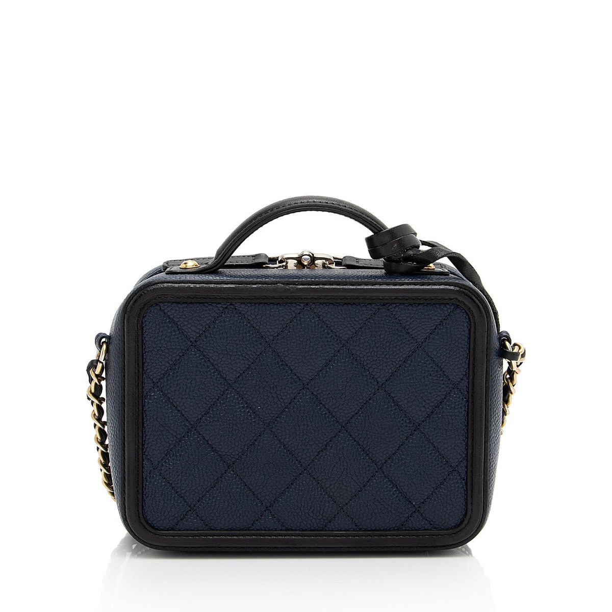 Chanel Caviar Leather CC Filigree Small Vanity Case (SHF-v02lq3) Crossbody