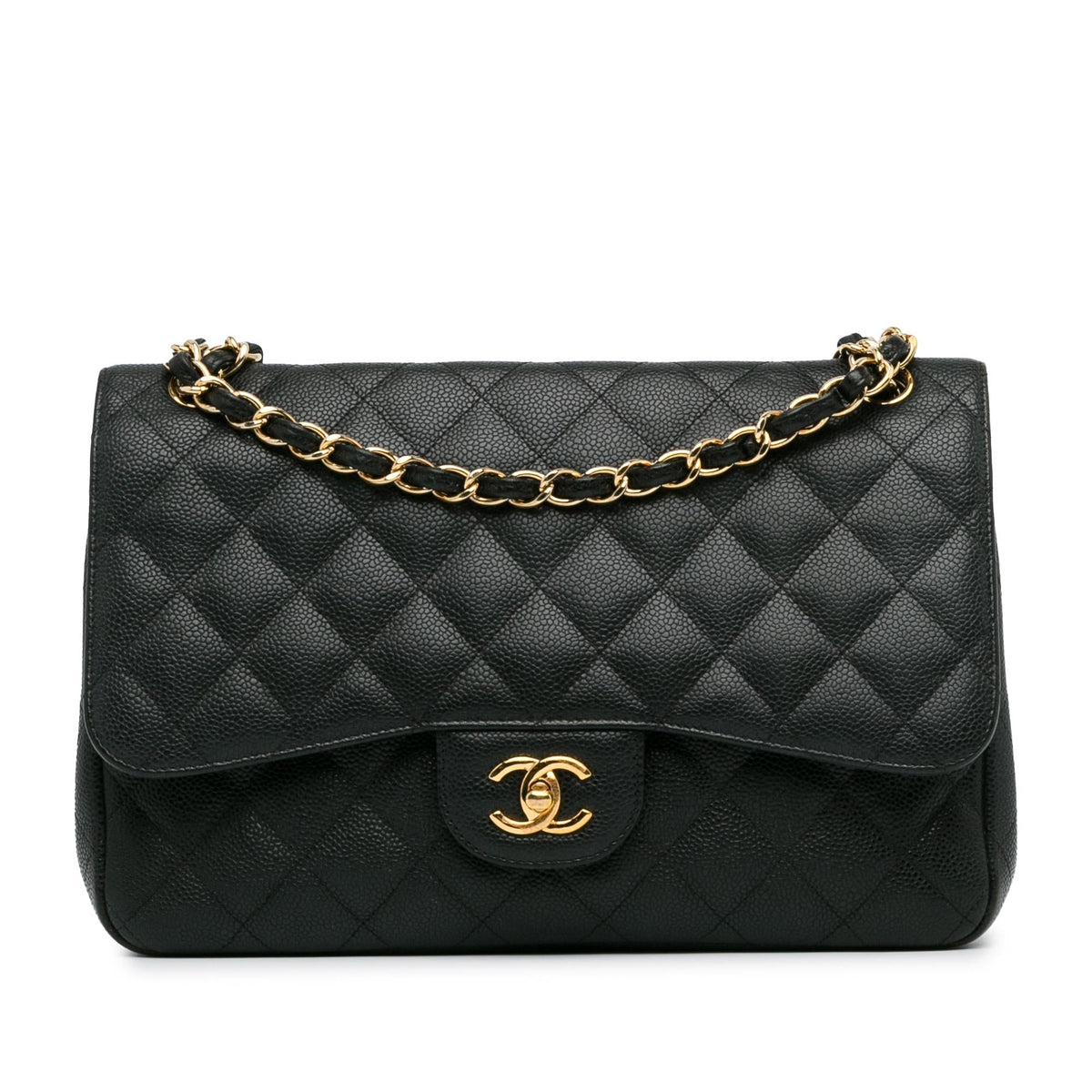 Chanel Jumbo Classic Caviar Double Flap (SHG-sybvnq) Shoulder Bag