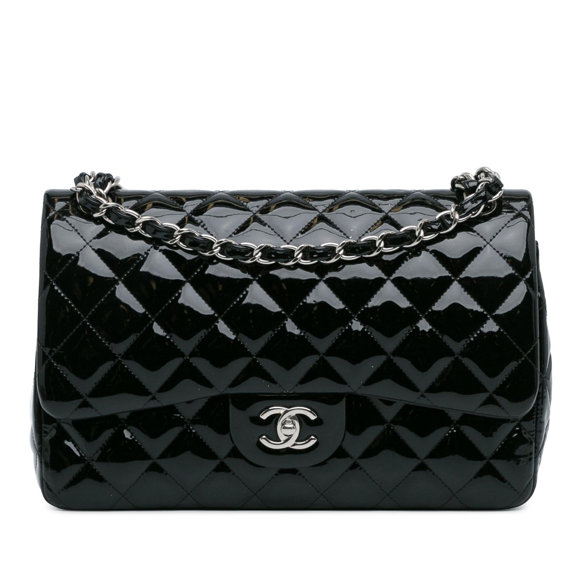 Chanel Jumbo Classic Patent Double Flap (SHG-OHbgvl) Shoulder Bag