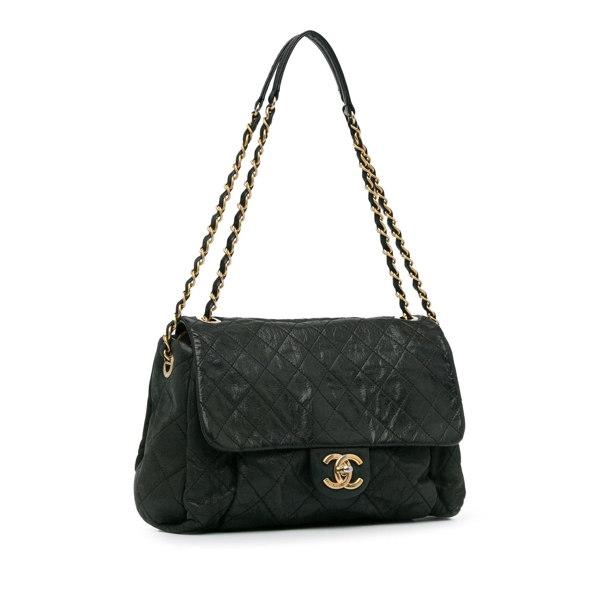 Chanel Large Aged Calfskin Chic Quilt Flap (SHG-qmJwT4) Shoulder Bag