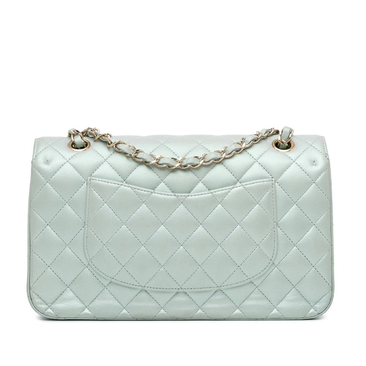 Chanel Medium Classic Iridescent Lambskin Double Flap (SHG-Ob6y5v) Shoulder Bag