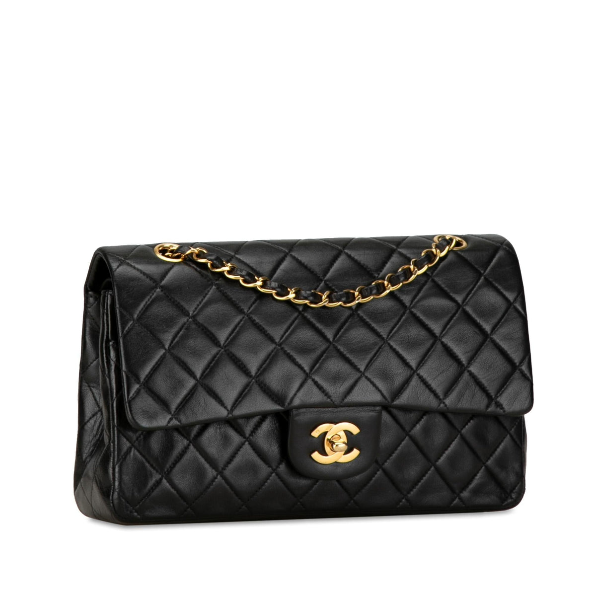 Chanel Medium Classic Lambskin Double Flap (SHG-Waqtih) Shoulder Bag