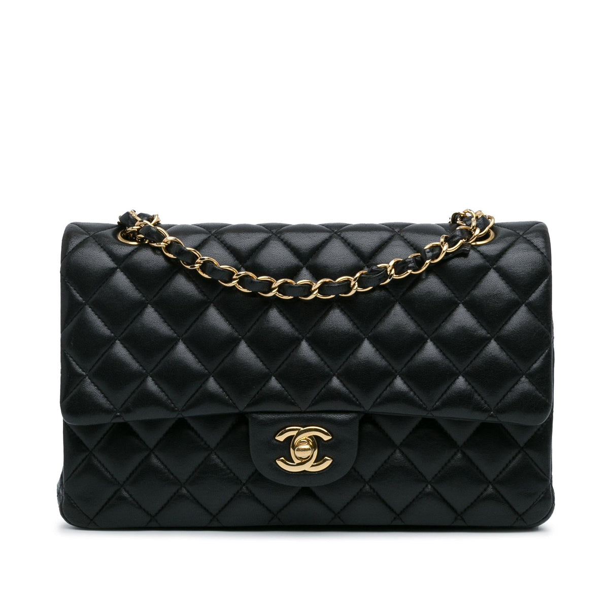 Chanel Medium Classic Lambskin Double Flap (SHG-ABhfkF) Shoulder Bag
