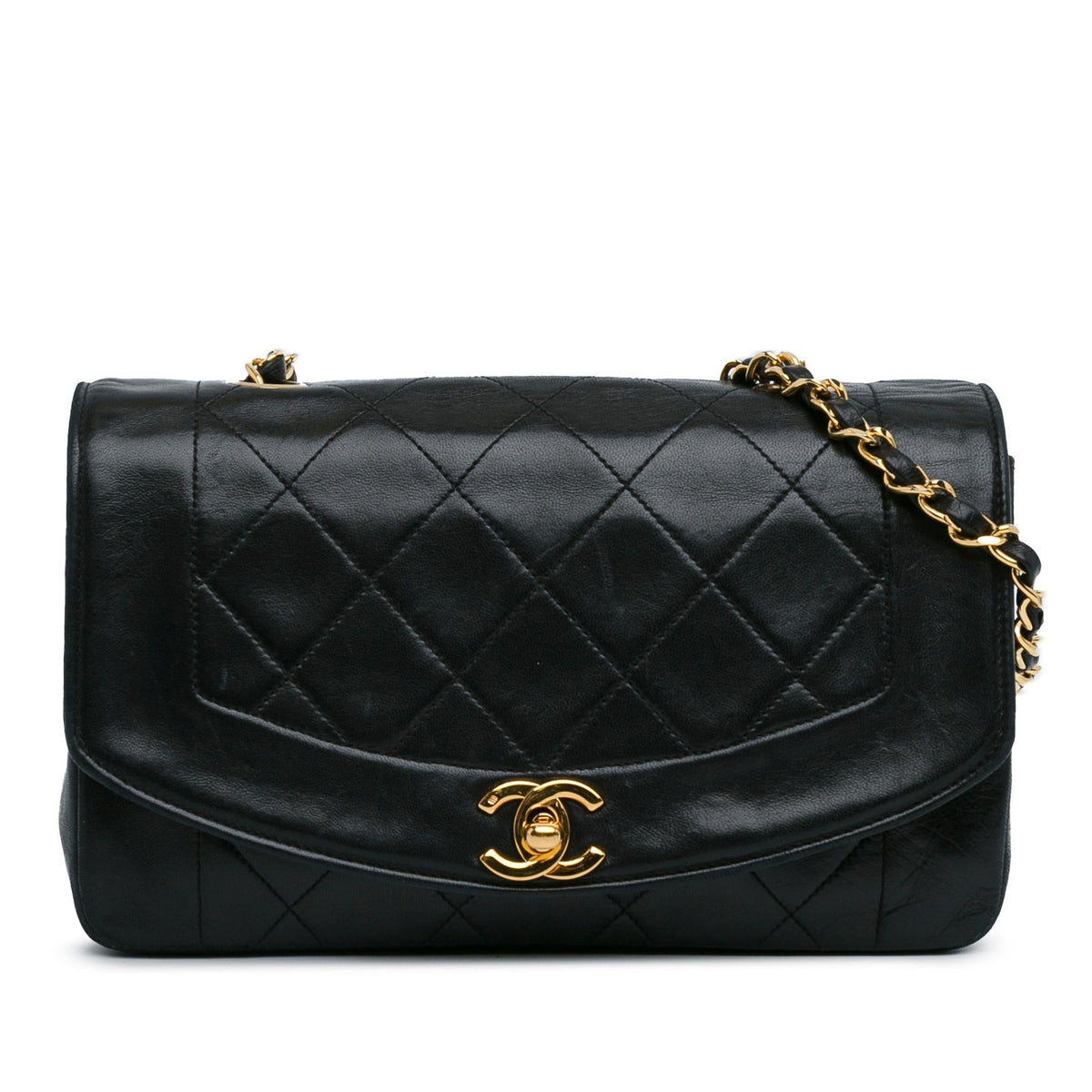 Chanel Medium Lambskin Diana Flap (SHG-YPOPPc) Crossbody
