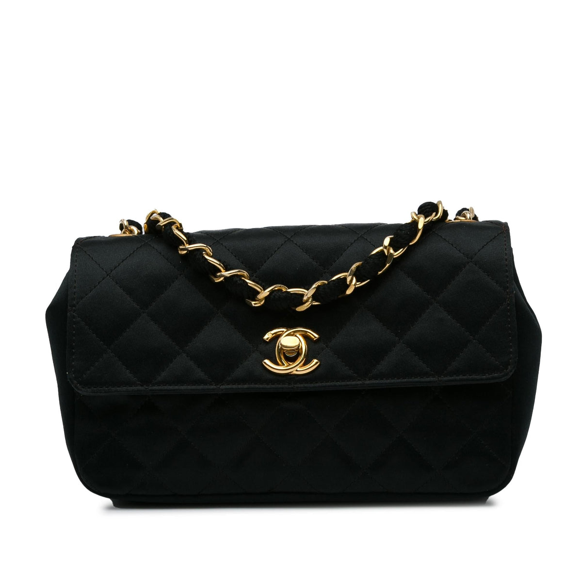 Chanel Mini CC Quilted Satin Flap (SHG-GrIueb) Crossbody