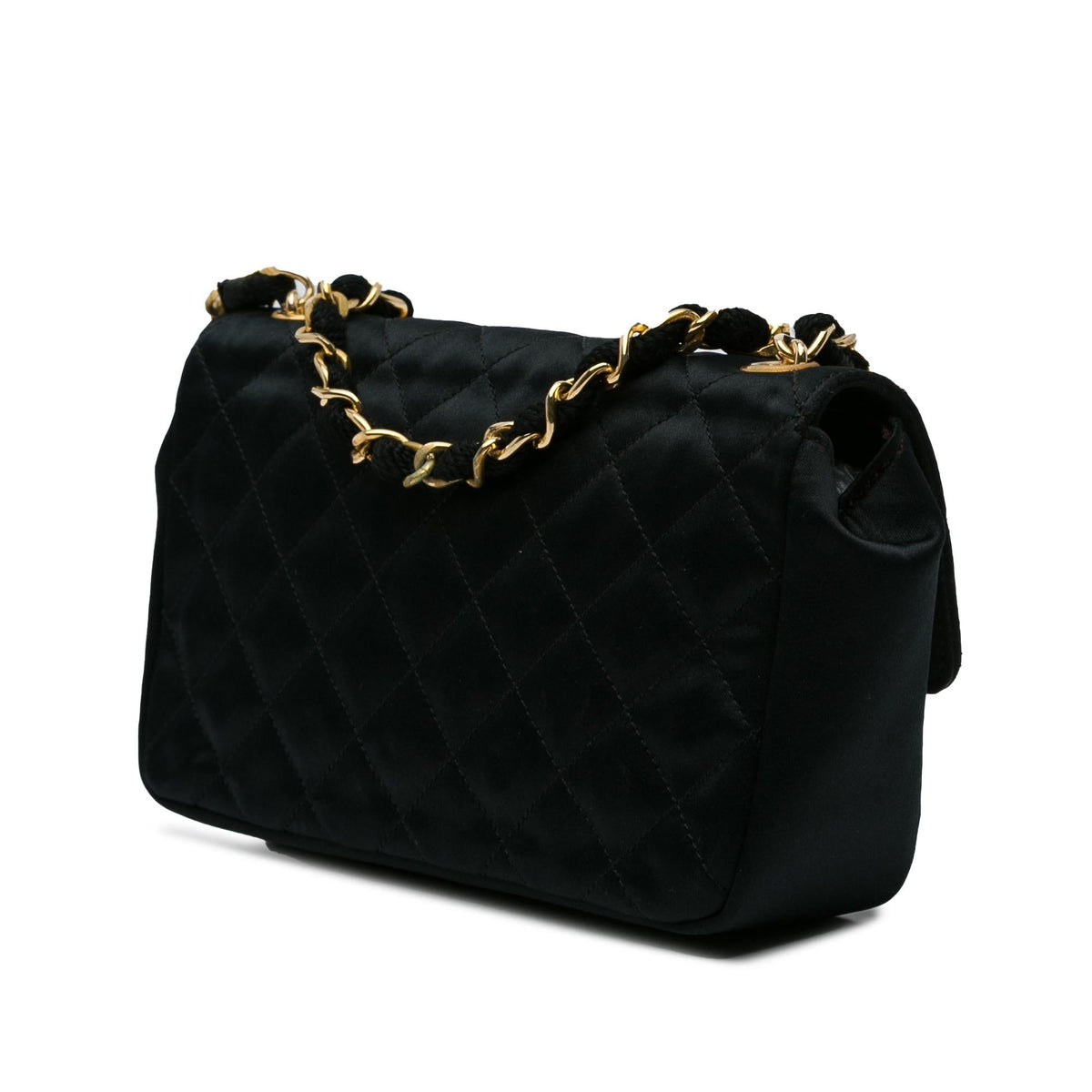Chanel Mini CC Quilted Satin Flap (SHG-GrIueb) Crossbody