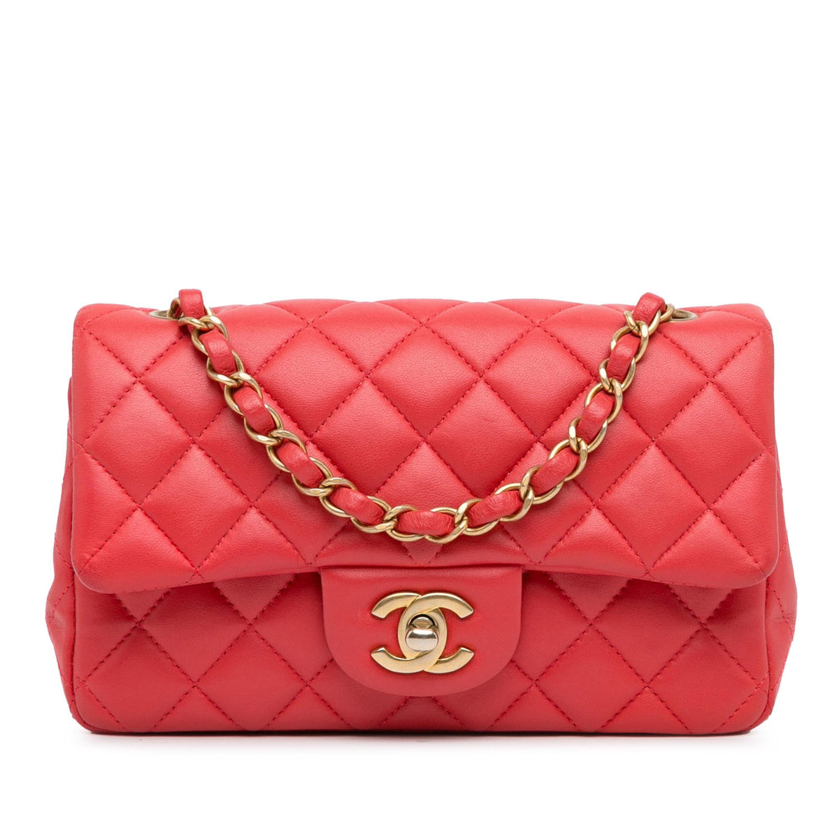 Chanel New Mini Classic Lambskin Single Flap (SHG-7MmbAF) Crossbody
