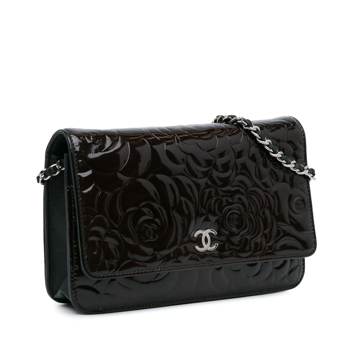 Chanel Patent Camellia Wallet On Chain (SHG-s5zcX3) Crossbody