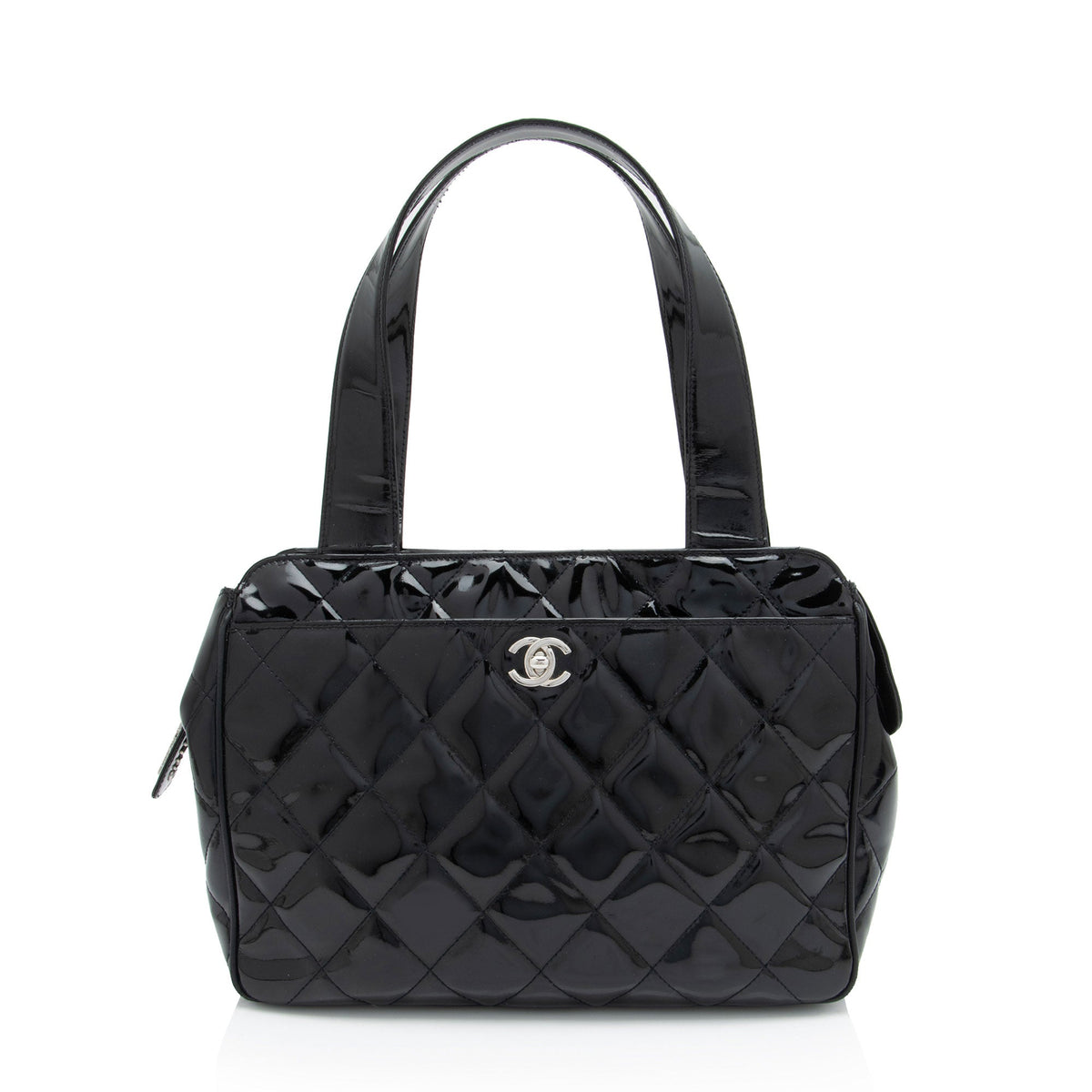 Chanel Patent Leather CC Bowling Bag (SHF-S9yHE9)