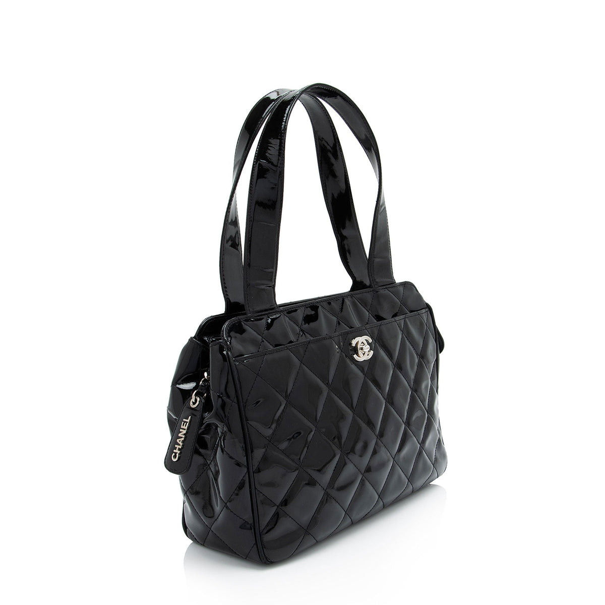 Chanel Patent Leather CC Bowling Bag (SHF-S9yHE9)