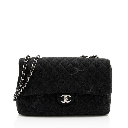 Chanel Quilted Denim CC Jumbo Single Flap Bag