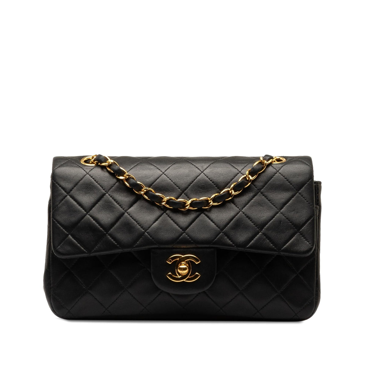 Chanel Small Classic Lambskin Double Flap (SHG-asIK7n) Shoulder Bag