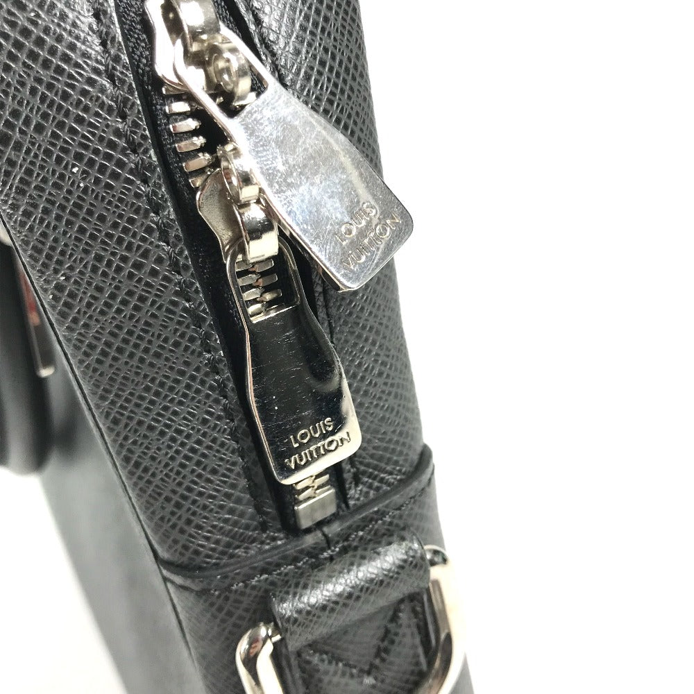 LOUIS VUITTON Business bag M30643 Taiga Leather black Taiga PortoDocument Business PDV mens