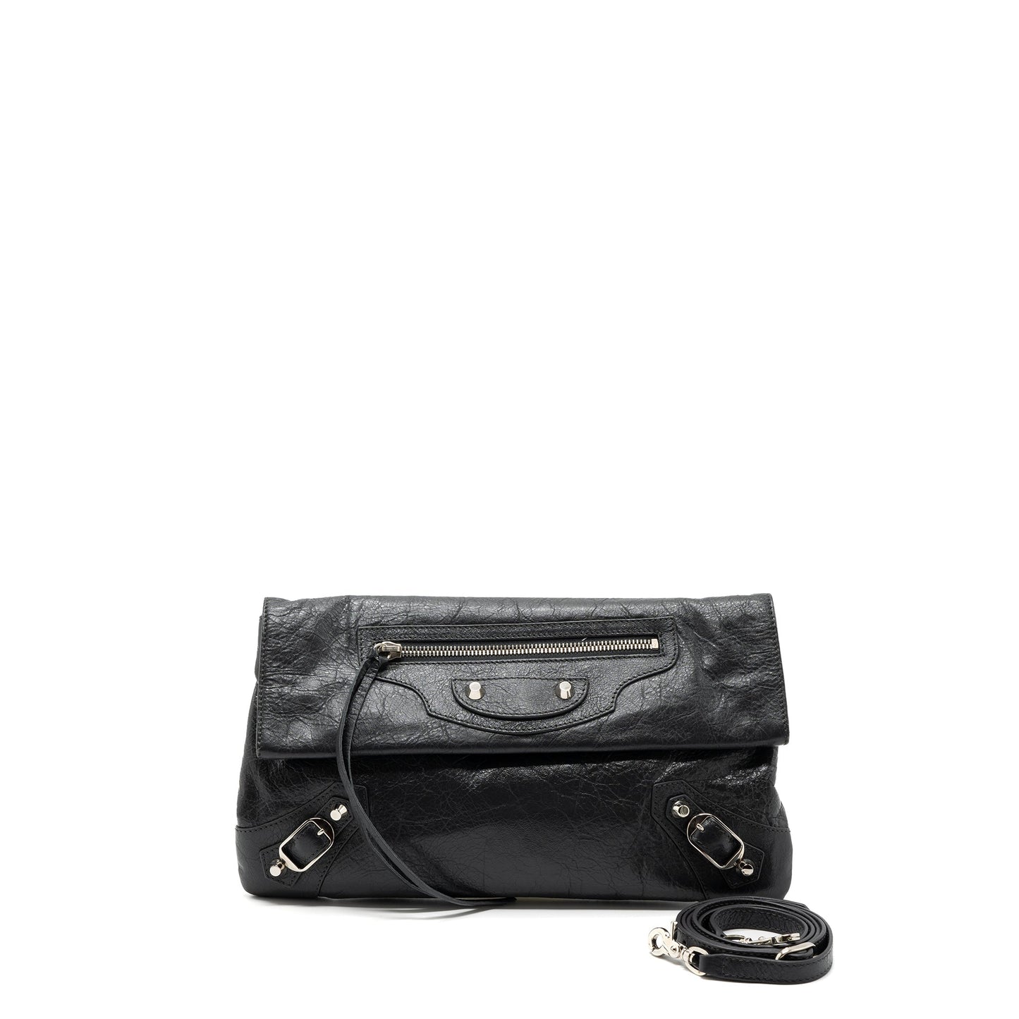 Balenciaga City Fold Clutch/ Mini Purse Dark Grey