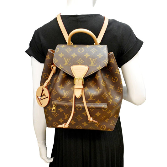 LOUIS VUITTON Montsouris NM PM Monogram Canvas Backpack Bag Brown