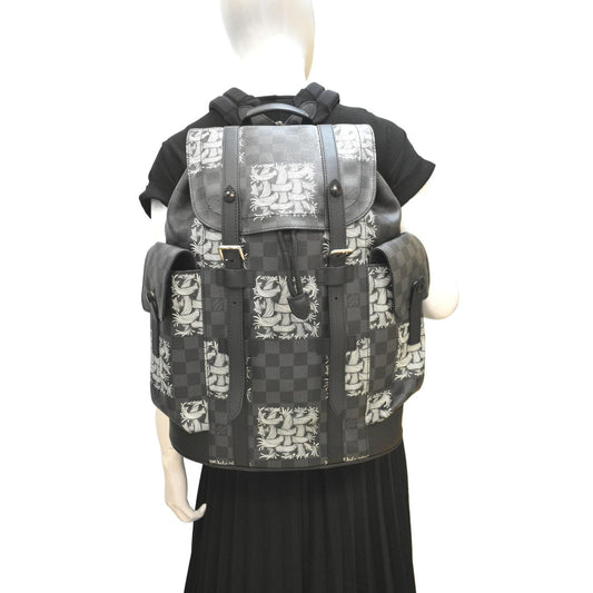 LOUIS VUITTON Christopher Nemeth Damier Graphite Backpack Bag Black