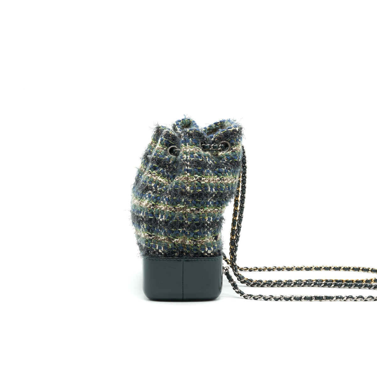 CHANEL GABRIELLE TWEED BACKPACK DARK GREEN