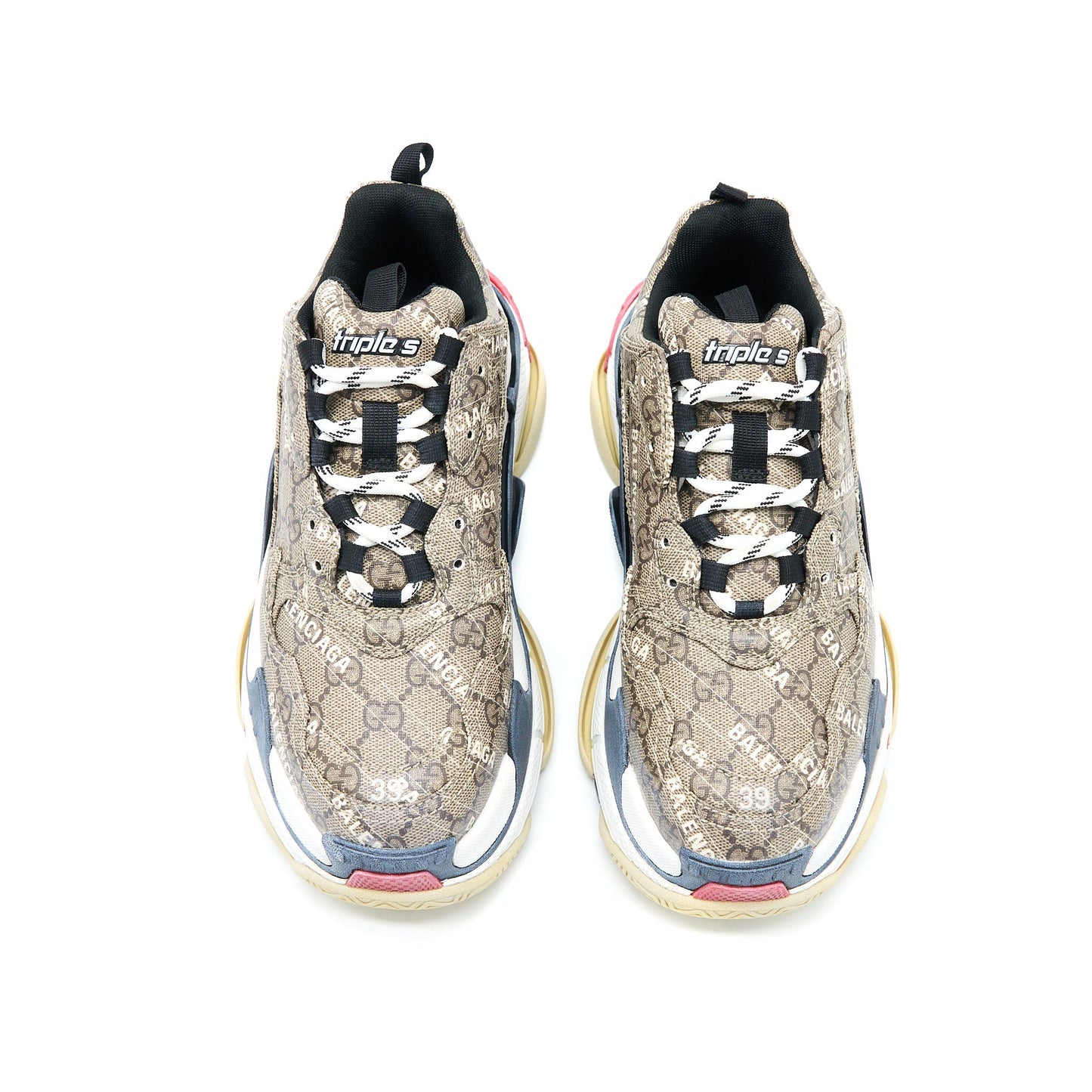 Gucci x Balenciaga Size 39 Triple S The Hacker Project Polyester/Rubber Multicolour