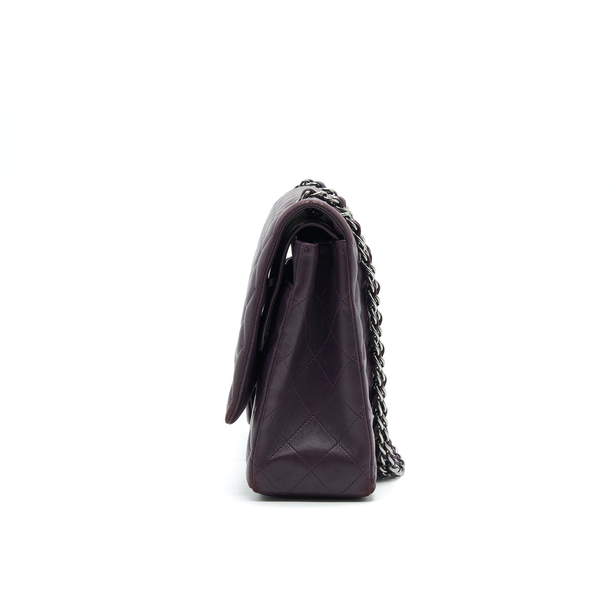 Chanel Maxi Double Flap Bag Lambskin Burgundy SHW