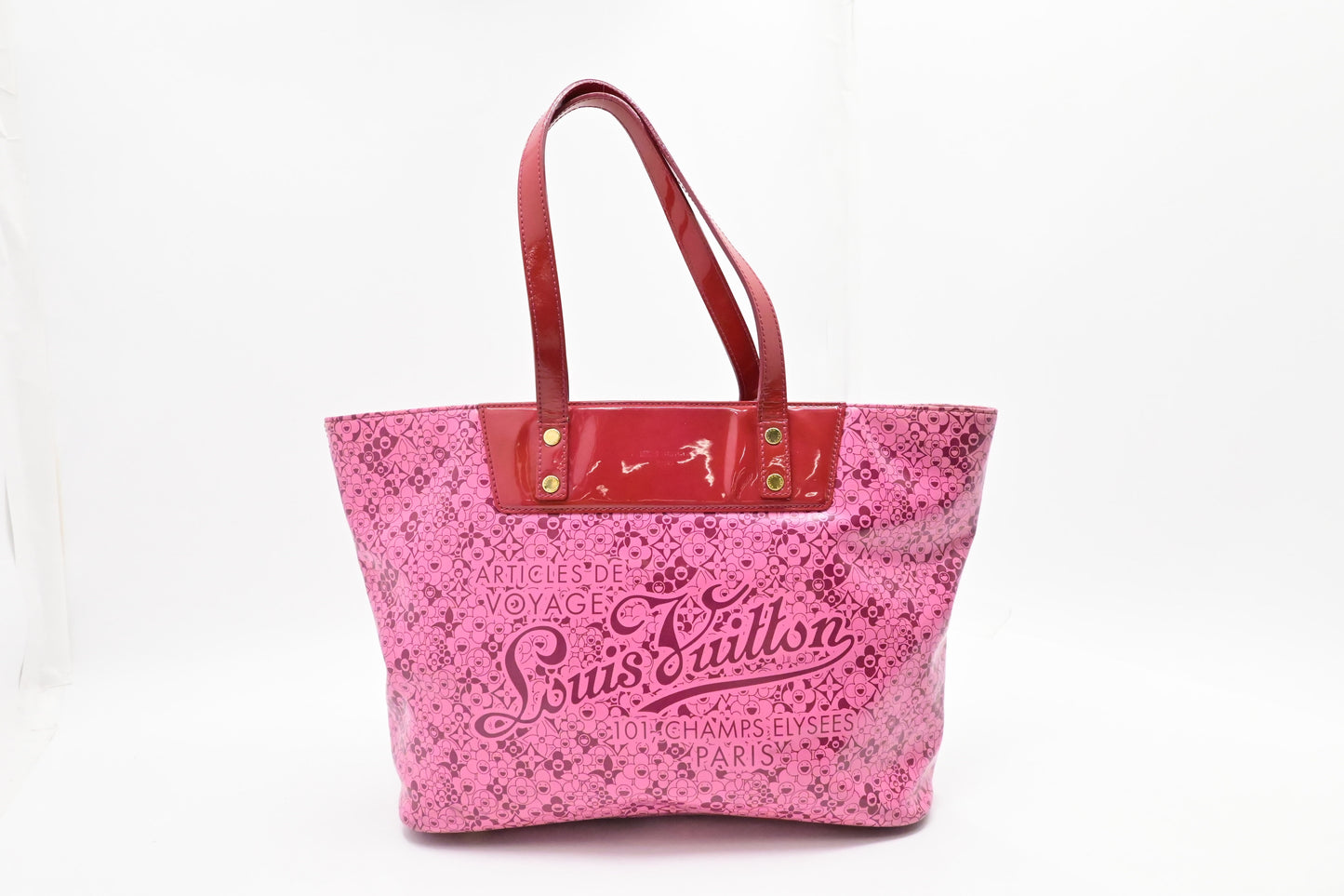 Louis Vuitton x Takashi Murakami Cosmic Blossom Tote in Pink Vinyl