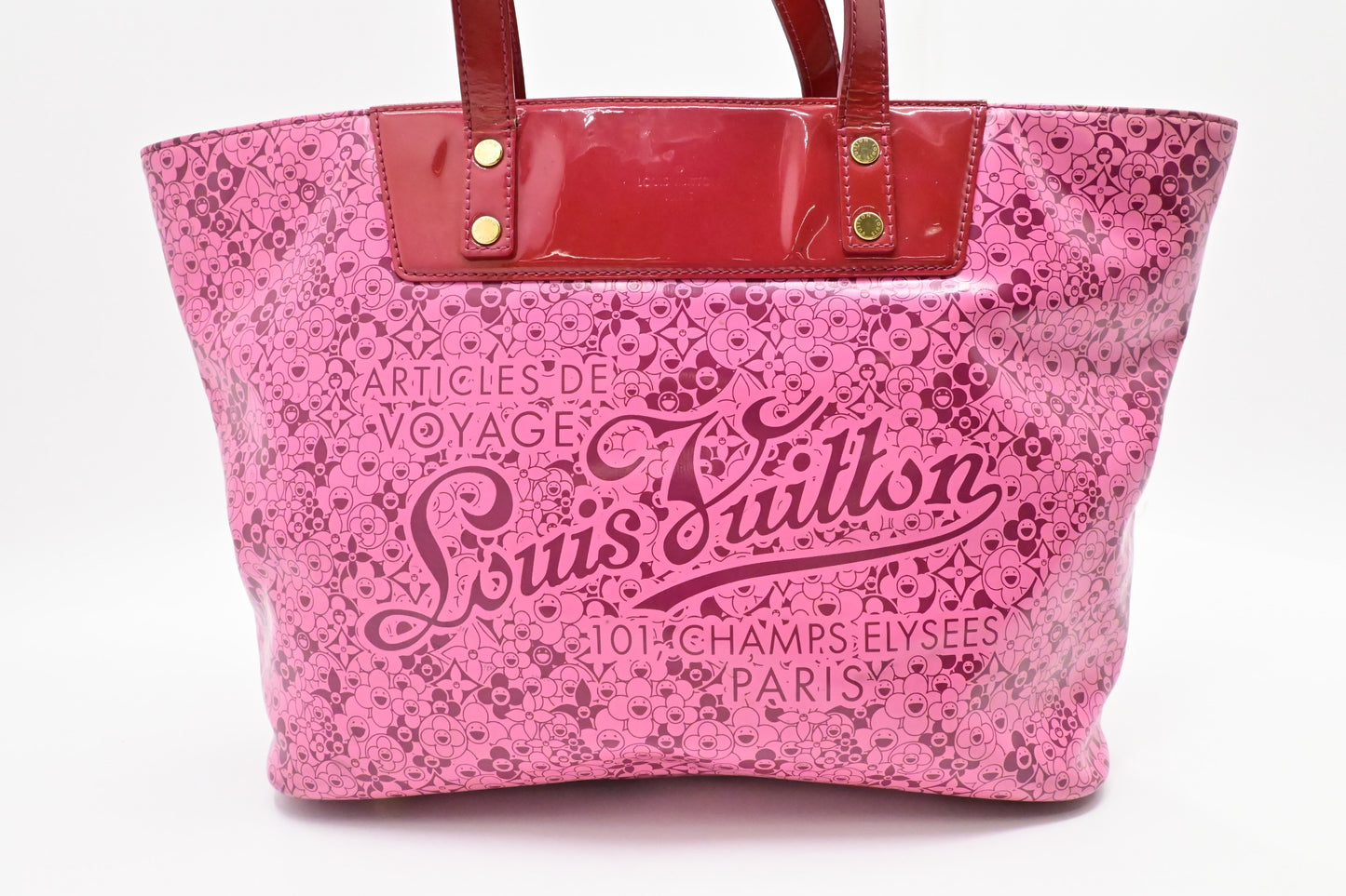 Louis Vuitton x Takashi Murakami Cosmic Blossom Tote in Pink Vinyl