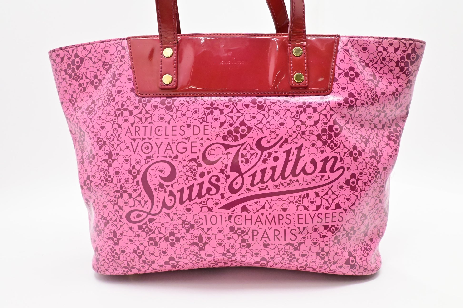 Louis Vuitton x Takashi Murakami Cosmic Blossom Tote in Pink Vinyl
