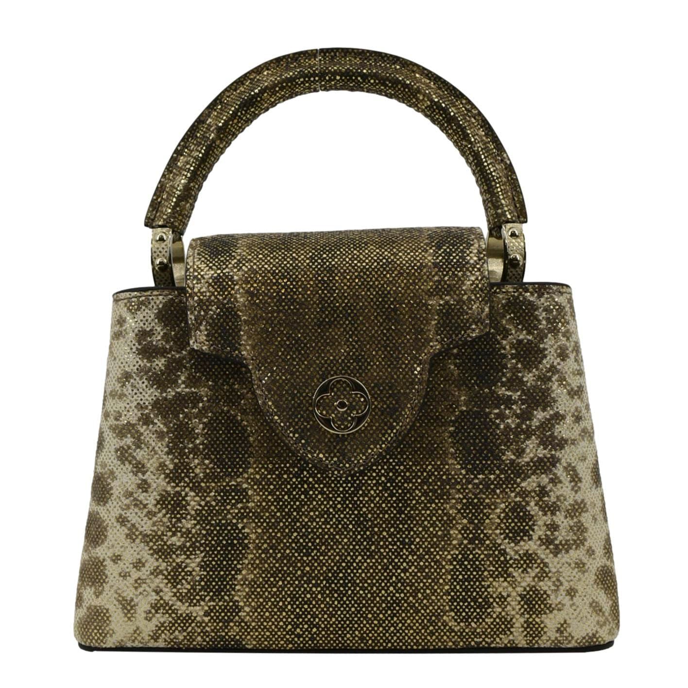 LOUIS VUITTON Capucines Mini Karung Skin Leather Shoulder Bag Full Moon