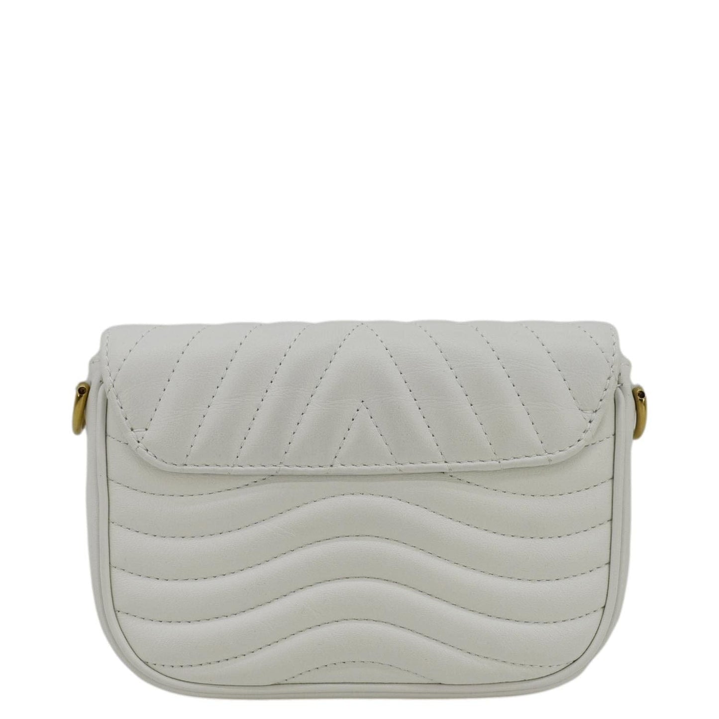 LOUIS VUITTON New Wave Multi Pochette Leather Chain Shoulder Bag White