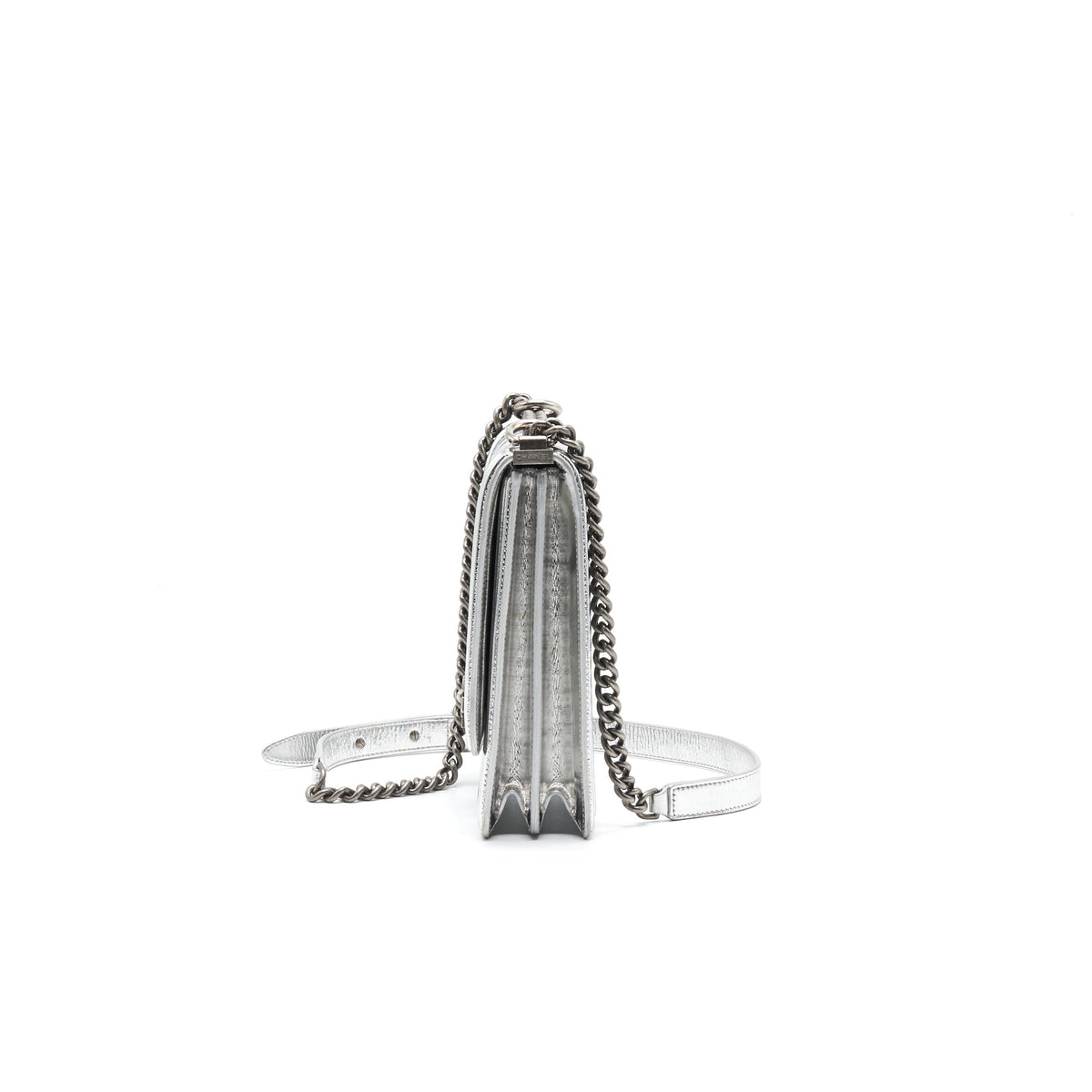 Chanel Boy Chanel Leboy Silver with Ruthenium Hardware Handbag