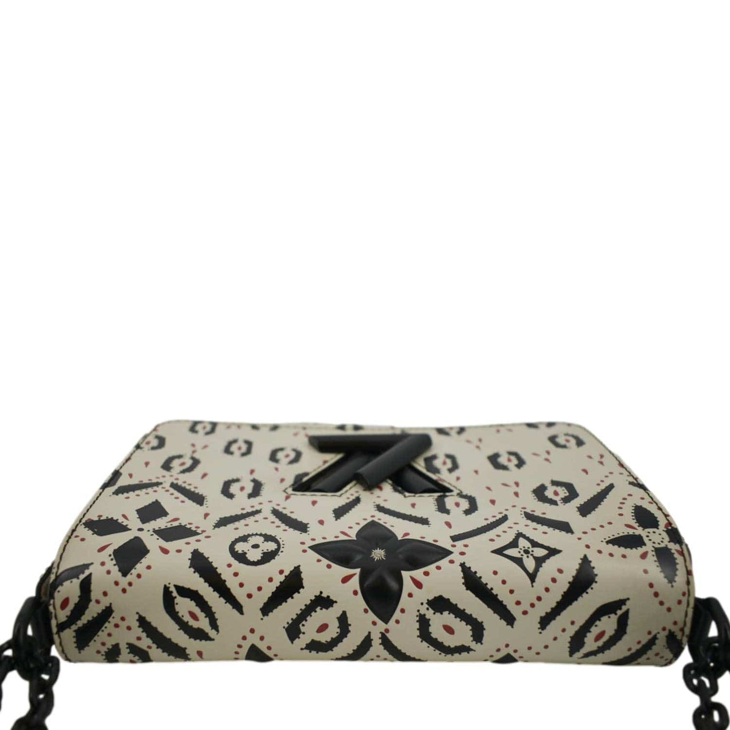 LOUIS VUITTON LV Twist Graphic MM Leather Shoulder Bag Black