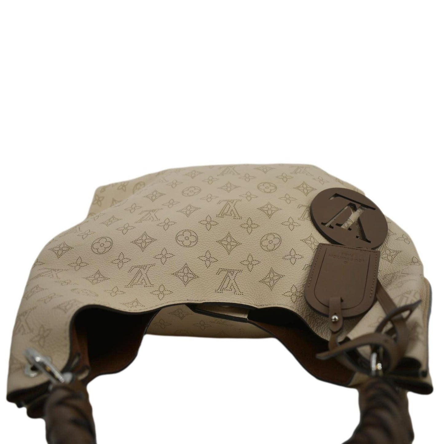 LOUIS VUITTON Carmel Mahina Leather Hobo Bag Creme