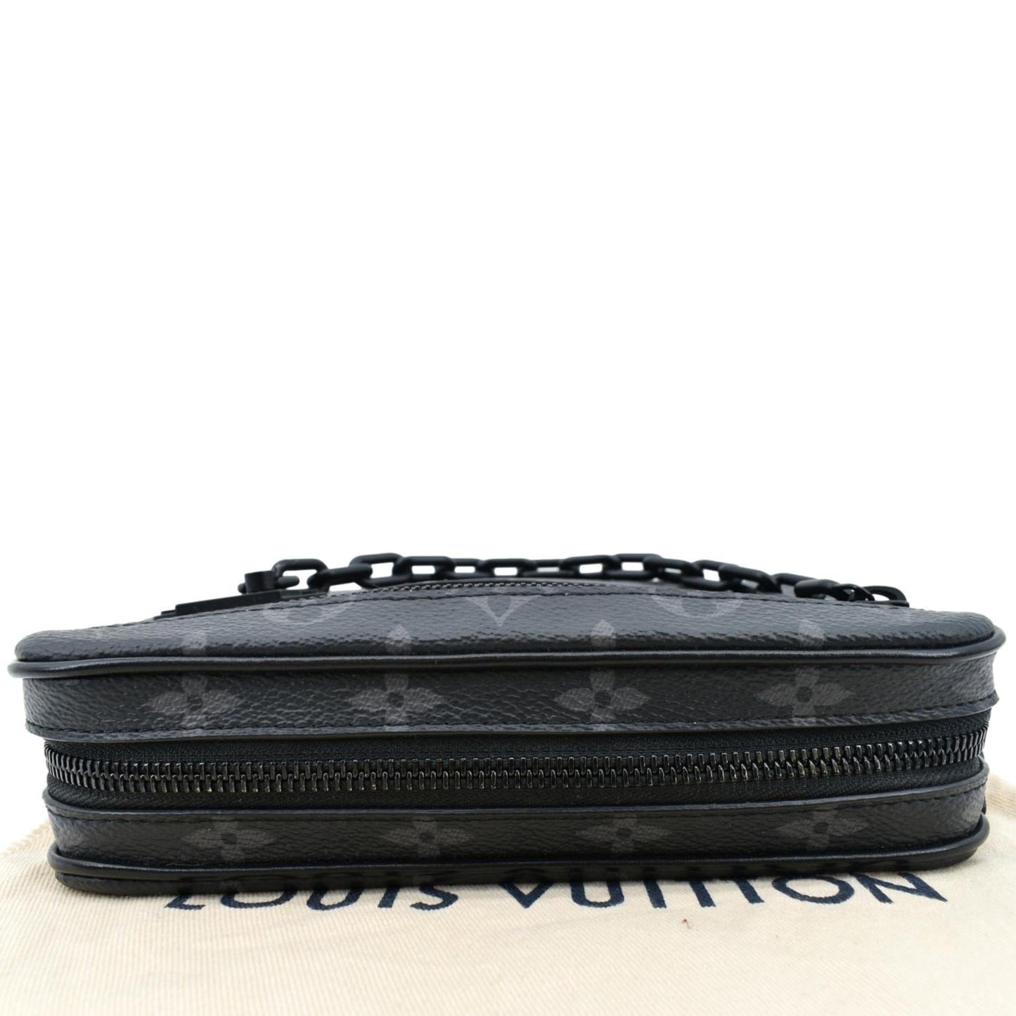 LOUIS VUITTON Volga Monogram Eclipse Pochette Clutch Bag Black