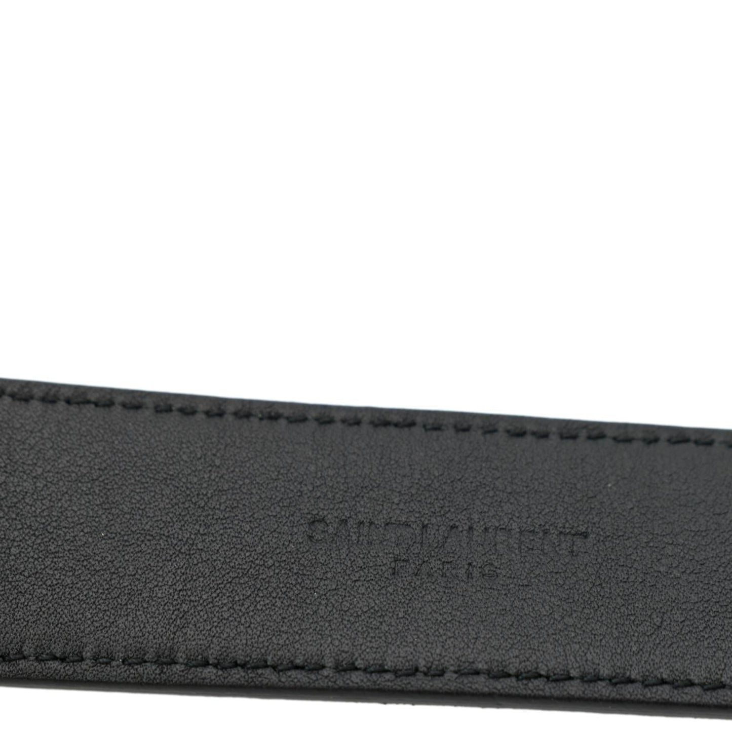 SAINT LAURENT Monogram Leather Belt Black