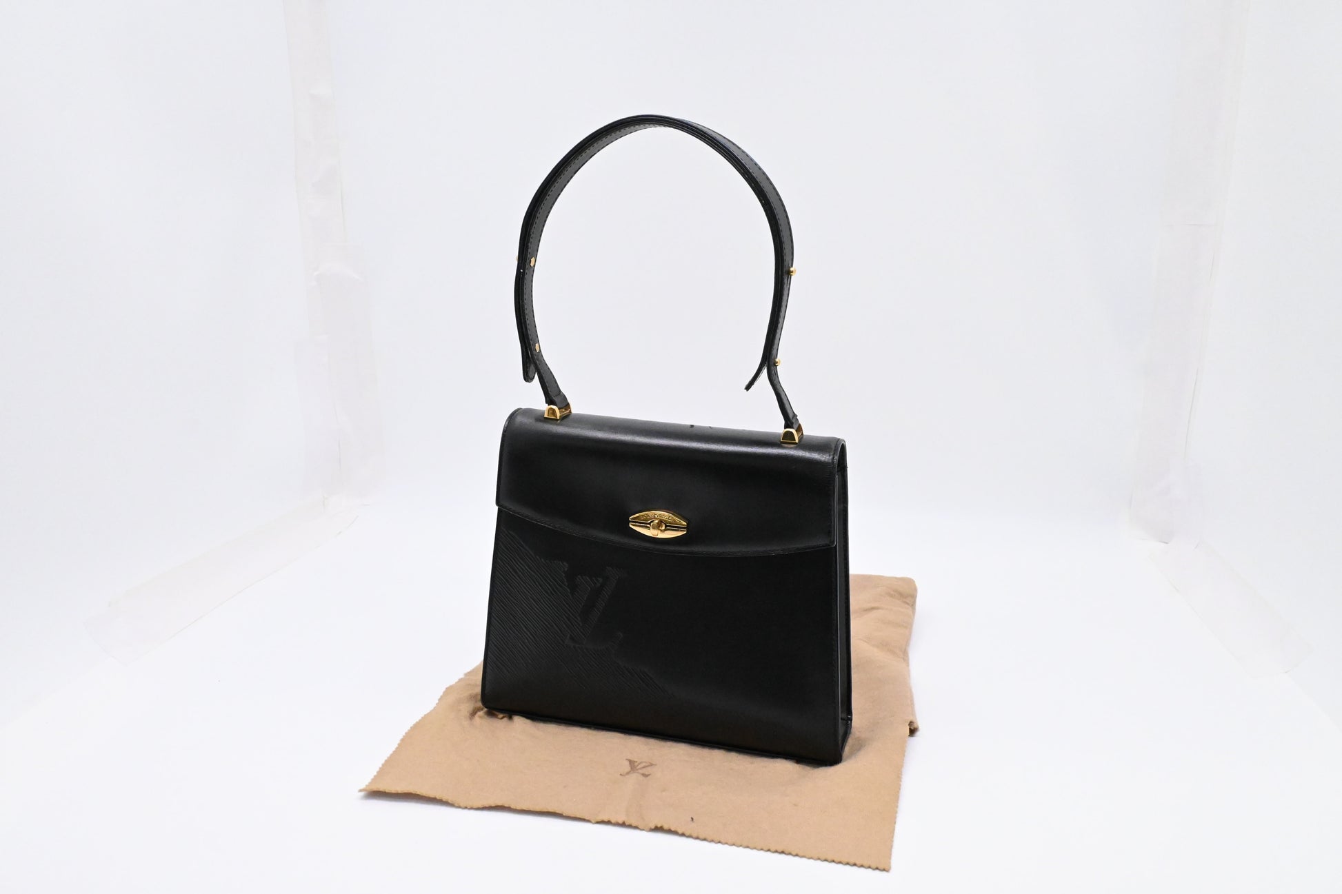 Louis Vuitton Sparte Shoulder Bag in Black Partial Grain Leather